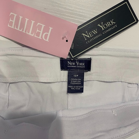 New York woman's white Solid Dress‎ Pants 12p - Picture 3 of 6